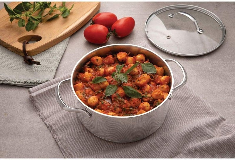 Tramontina 16CM Stainless Steel Shallow Casserole with Glass Lid - Image 3